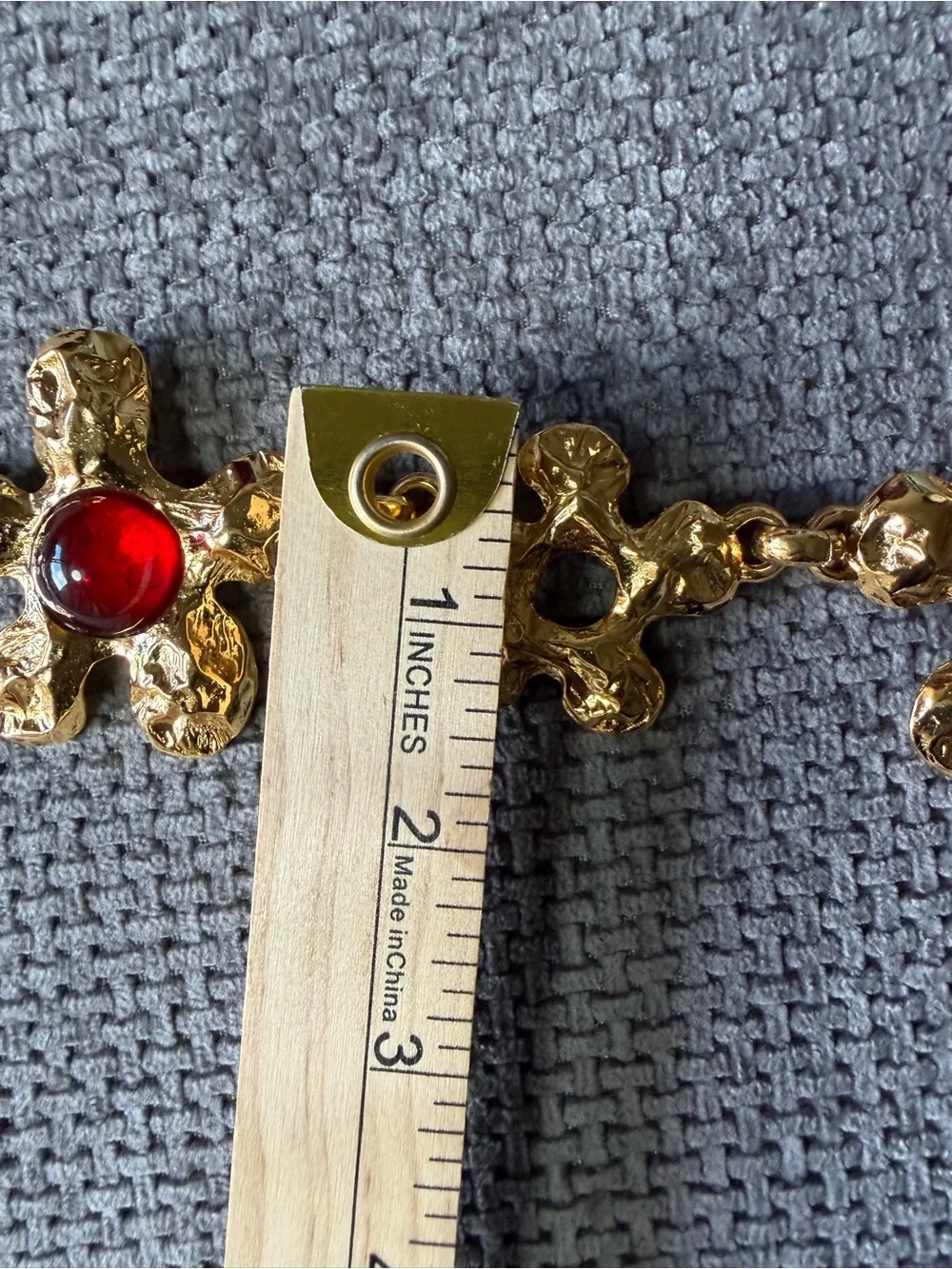 Edouard Rambaud Paris Gold Flower Link Belt Necklace Vintage Statement Accessory